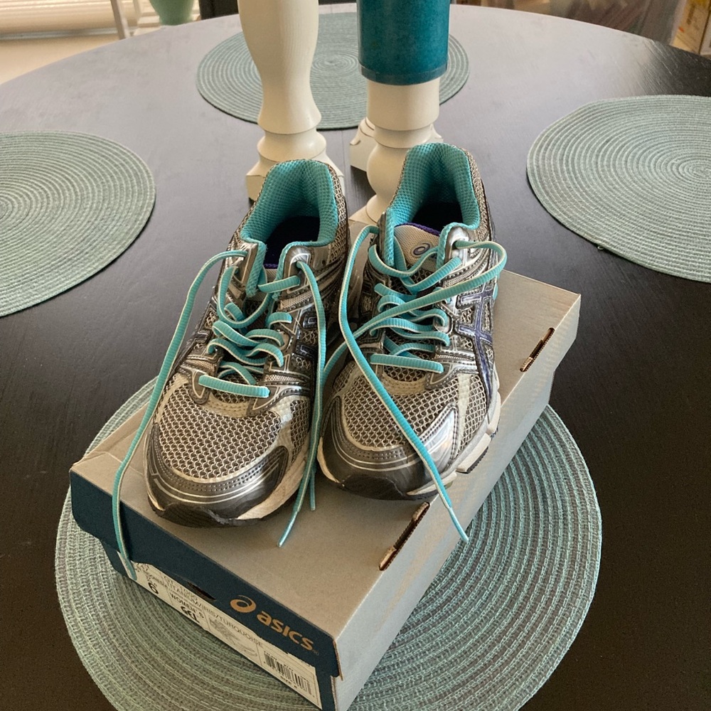 Asics Titanium and Turquoise Women's Gel Sneakers